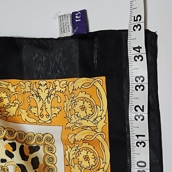 Resource Italian Made Polyester Black & Gold Scarf #W-794 - Picture 3 of 7